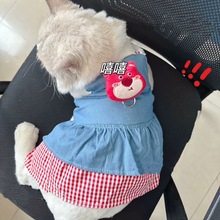 宠物狗狗衣服公主裙子小型犬泰迪比熊博美约克夏夏季薄款带牵引绳