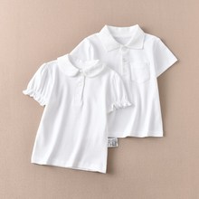 校服演出服百搭出口日本T恤白色学生T恤打底衫男女孩儿童短袖