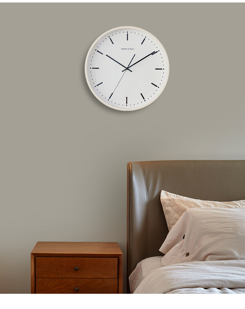 家用夜光挂钟简约现代客厅书房时尚装饰挂表办公室时钟创意石英钟-阿