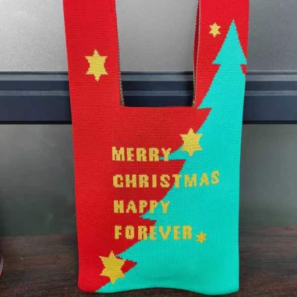 Christmas New Year Christmas Red Knitted Bags Women's Winter Cute Portable Vest Portable Bag Learning