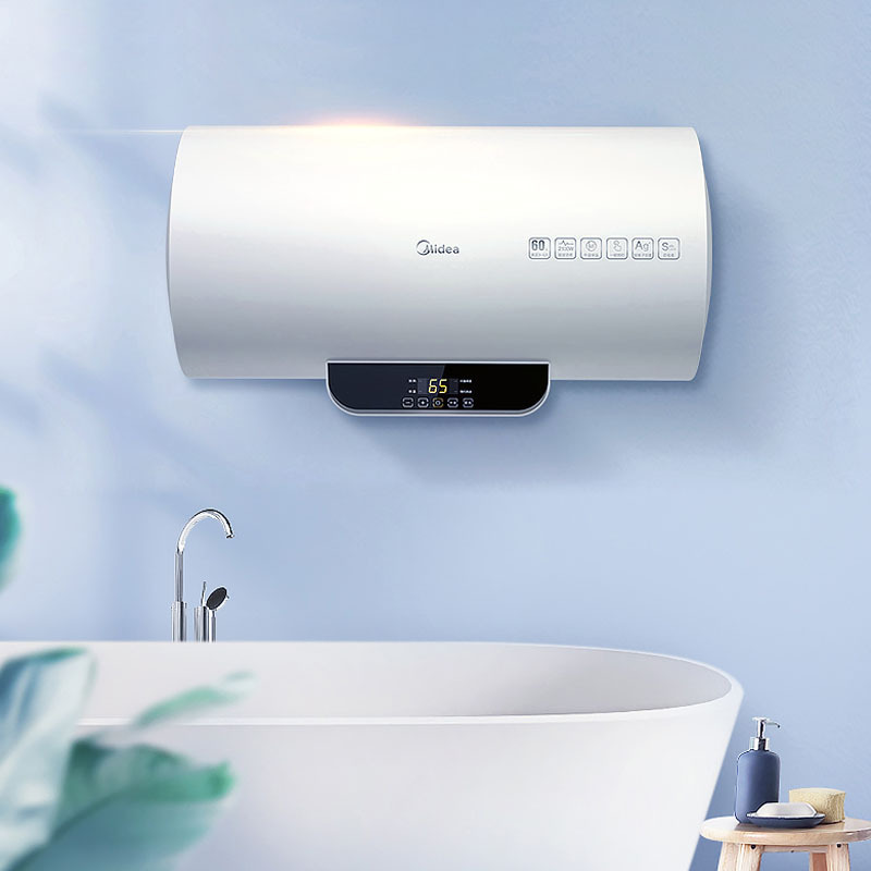 美的60升电热水器 2200w速热防电墙中温保温app控制f60-21ba1(hy)