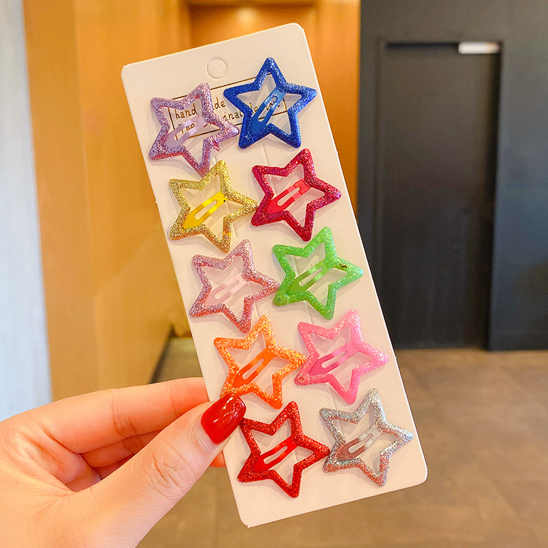 Children's Cute Star Hairpin Bb Clip Broken Hairpin Girls' Hairpin Bangs Clip Baby Headdress Small Five-Pointed Star Clip