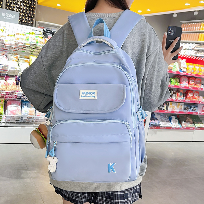 Korean Style Harajuku Backpack Large Capacity Waterproof Fashion Backpack Casual University Style Women's High School and College Student Schoolbag