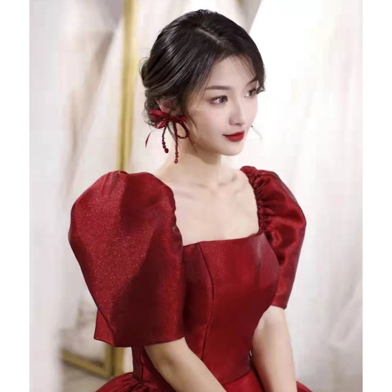 新款韩版手工串珠水晶耳环耳饰新娘结婚敬酒服礼服时尚发饰配饰品