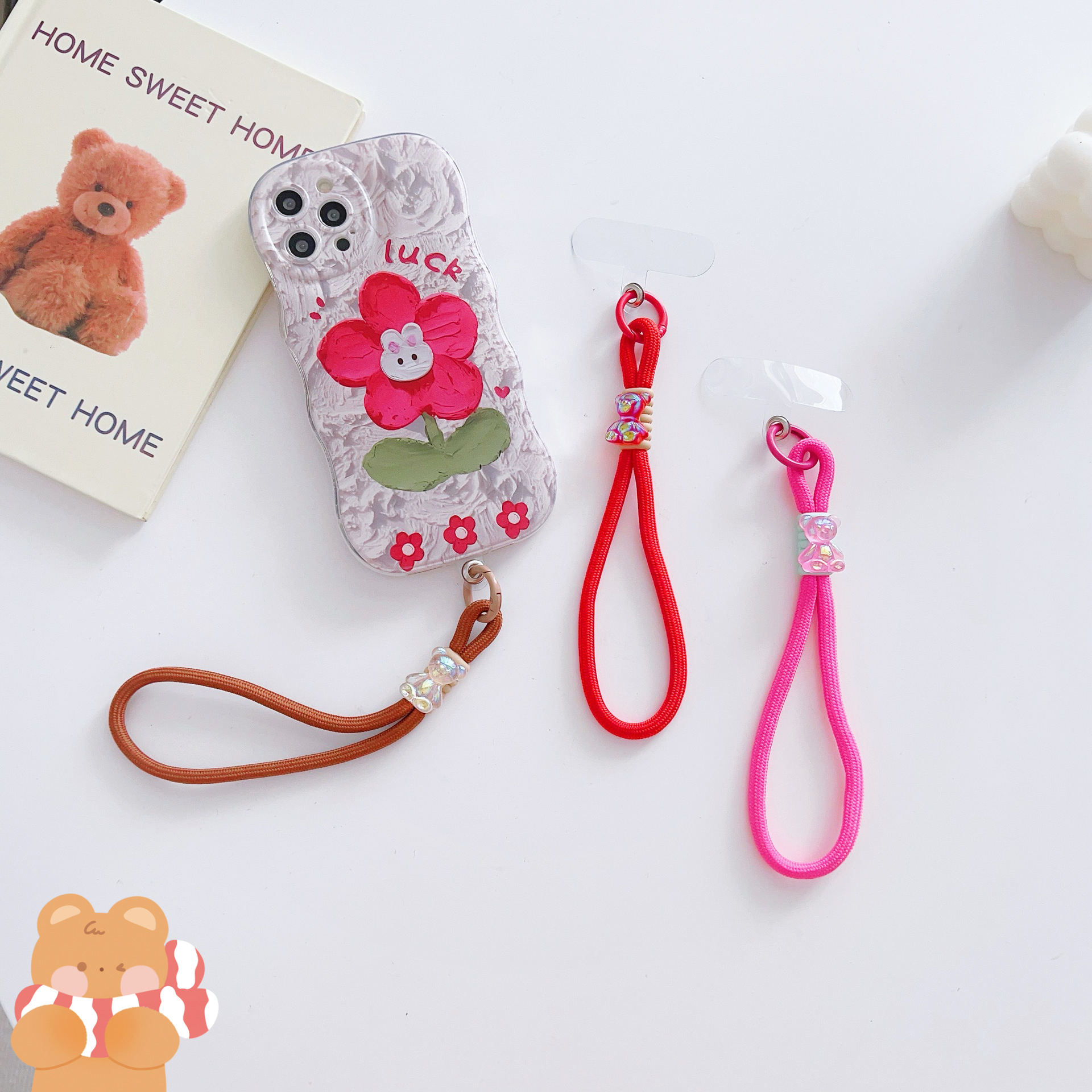 新年款挂绳手机挂绳 红色卡通手机短绳 ins可爱创意u盘挂绳链