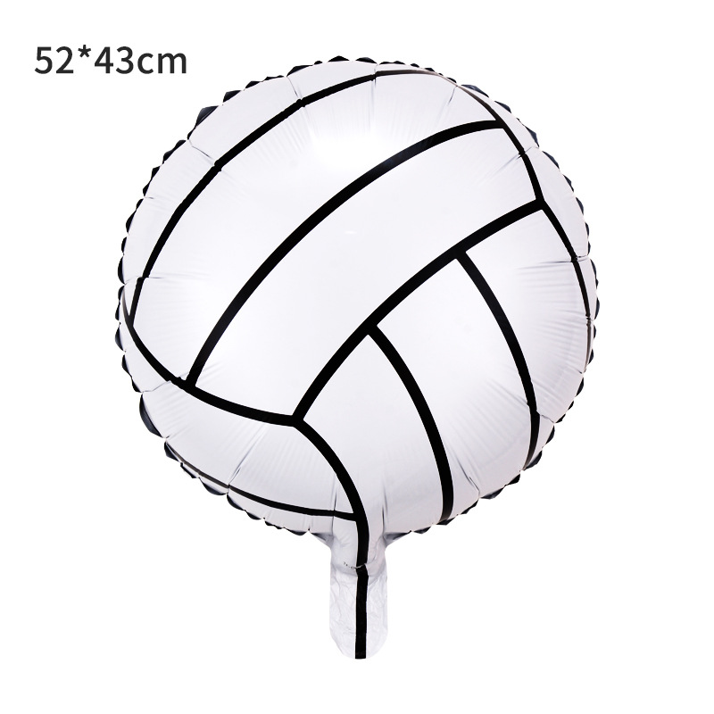 18-Inch Black and White Football Rugby Balloon Basketball Balloon Sports Aluminum Film Balloon Bar World Cup Decoration Props