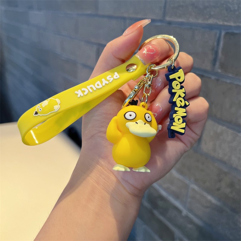 Creative Cartoon Magic Baby Keychain Cute Squirtle Charmander Psyduck Key Chain Men's and Women's Handbags Pendant