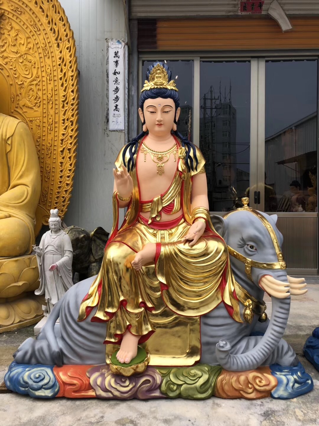 寺庙佛像汽车漆彩绘文殊普贤菩萨