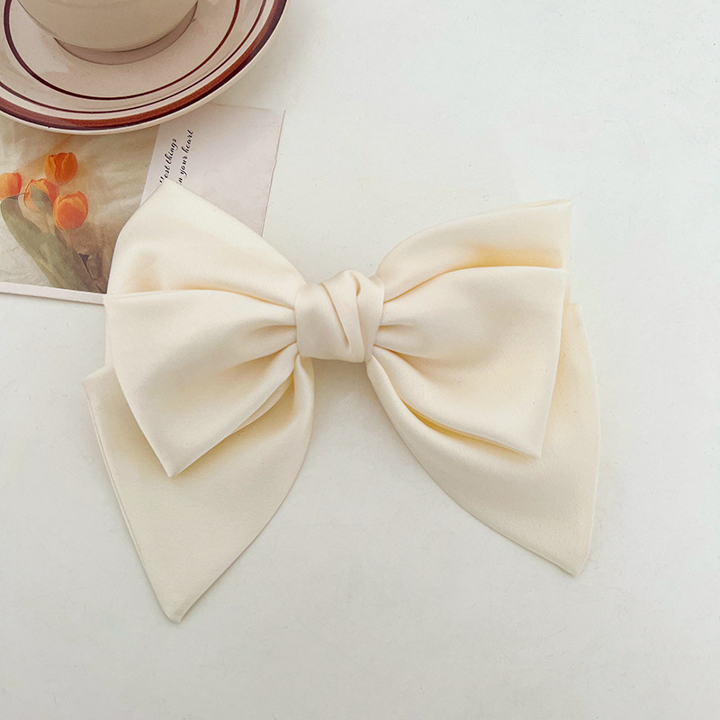 French Satin Bow Barrettes Head Clip Back Head Clip High Sense Internet Celebrity Hairpin Hair Ornaments Hairband E297