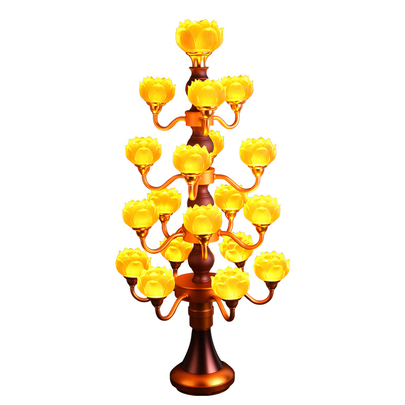 七品九品琉璃莲花灯七彩佛供灯佛堂寺庙供具供佛佛前供佛灯长明灯