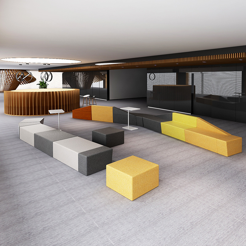 办公写字楼商务酒店大堂等候区异形卡座沙发阅览室图书馆个性沙发