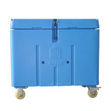 6B76干冰储存箱专用超大容量320L滚塑保温冷藏耐负80度低温带轮子