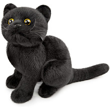 卡通黑猫儿童毛绒玩具定制批发跨境白毛公仔玩偶可爱猫咪布偶娃娃