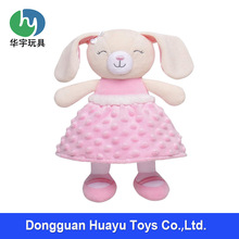 穿粉色泡泡连衣裙卡通小兔子娃娃毛绒玩具定制小女孩生日礼物人偶