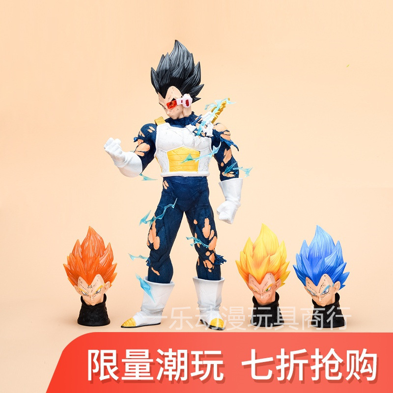 超大号贝吉塔 三头可替换头雕 gk 雕像 手办模型 动漫手办批发