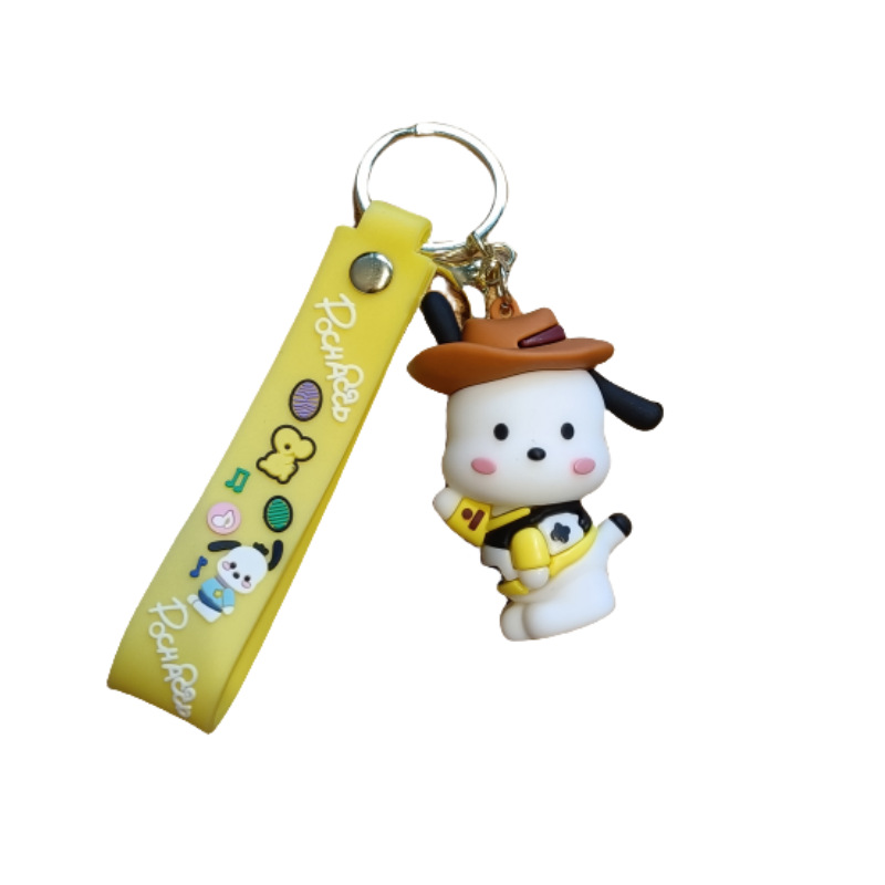 Cute Sanrio Pacha Dog Cartoon Keychain Pendant Schoolbag Car Key Chain Accessories Doll Machine Small Gift