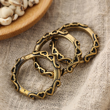 黄铜材质唐草圈个性创意铜钥匙圈唐心设计钥匙扣配件