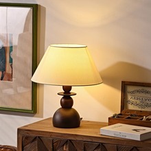 法式复古中古台灯实木南洋风美式中式侘寂设计师卧室床头小众礼物