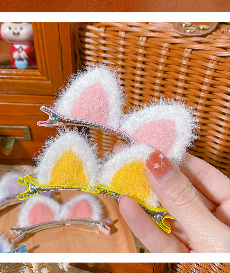 兔耳朵发夹女孩头饰小熊猫耳发卡可爱刘海鸭嘴夹超萌儿童圣诞发饰