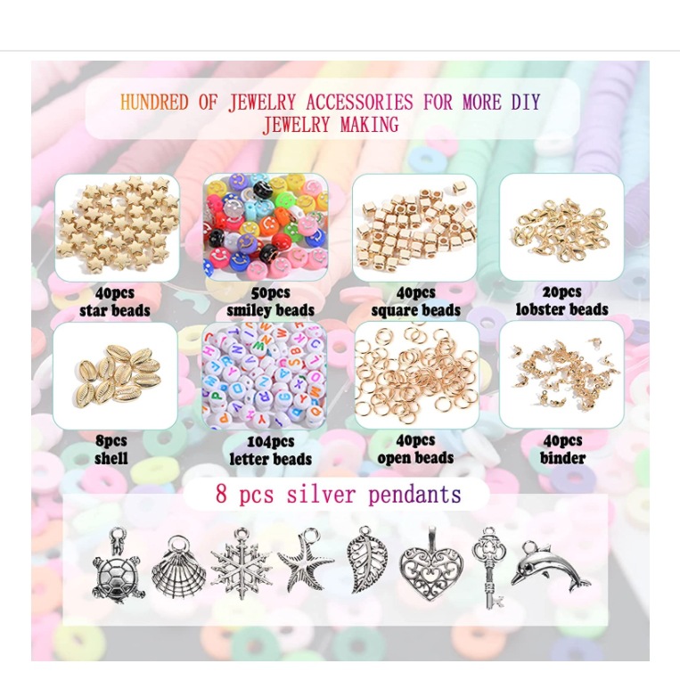 24 Grid 4000 Heishi Brickearth Beads Soft Pottery Piece Children DIY Ornament Accessories Letter Soft Pottery Piece Set