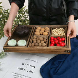 中式木质托盘围炉煮茶点心盘果盘干果盘下午茶零食小吃糕点茶点盘
