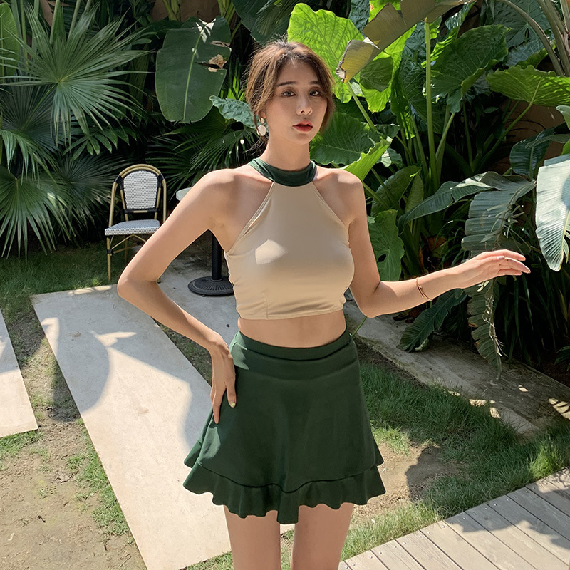 抹胸印花性感比基尼女士泳衣跨境外贸泳装2022韩国新款拉链长袖帽衫文