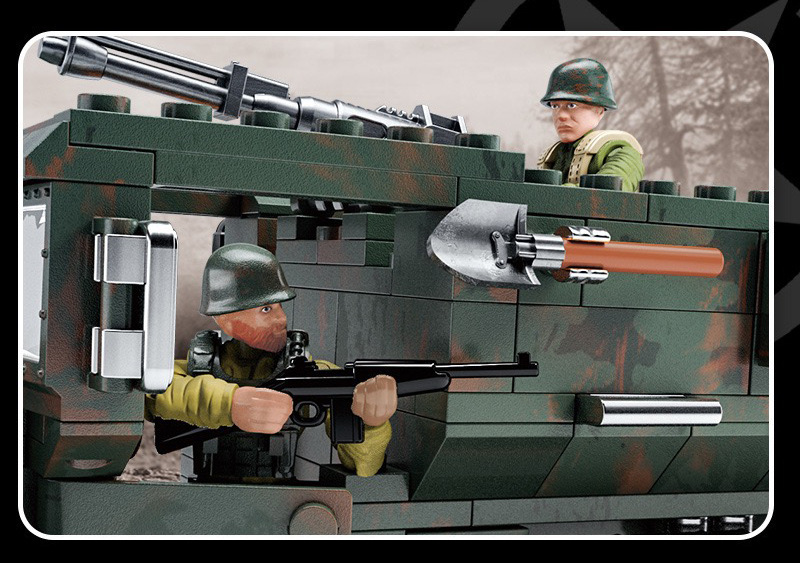 【一件代发】翔竣xj931-932半履带装甲车军事模型拼装积木玩具