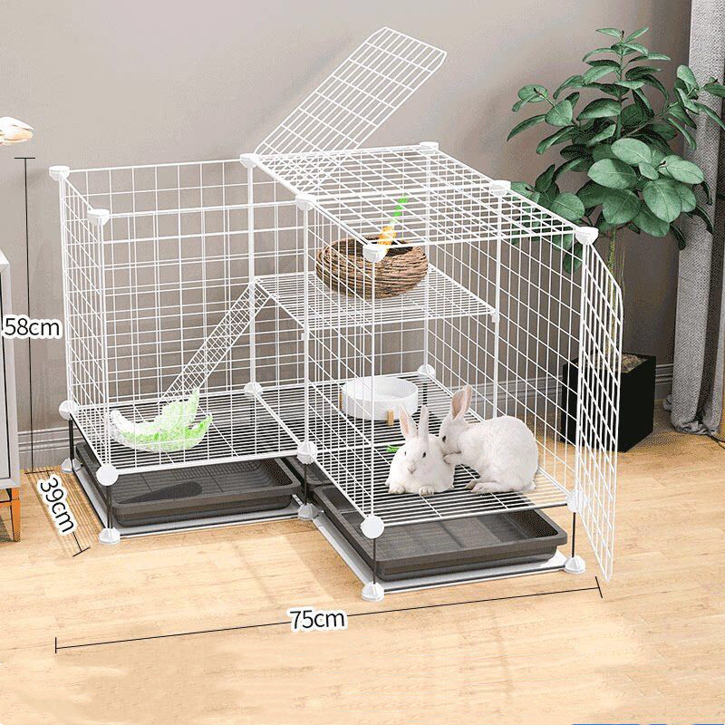 兔子笼子兔笼子家用室内兔子窝带厕所屋养殖笼特大号清仓兔笼宠物