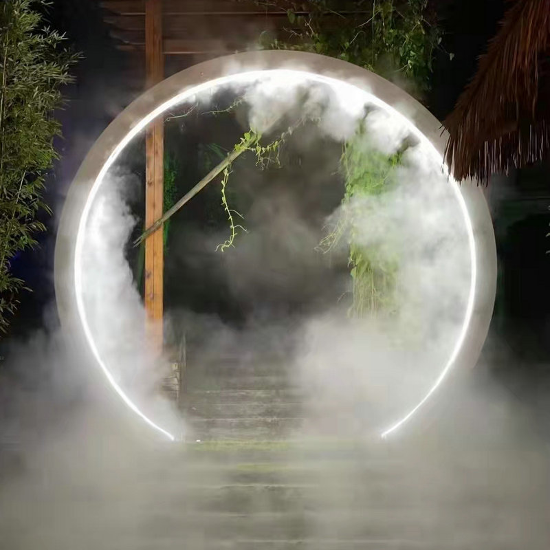 互动体验发光水雾门喷雾景观装置网红梦境互动灯光景观喷雾化装置
