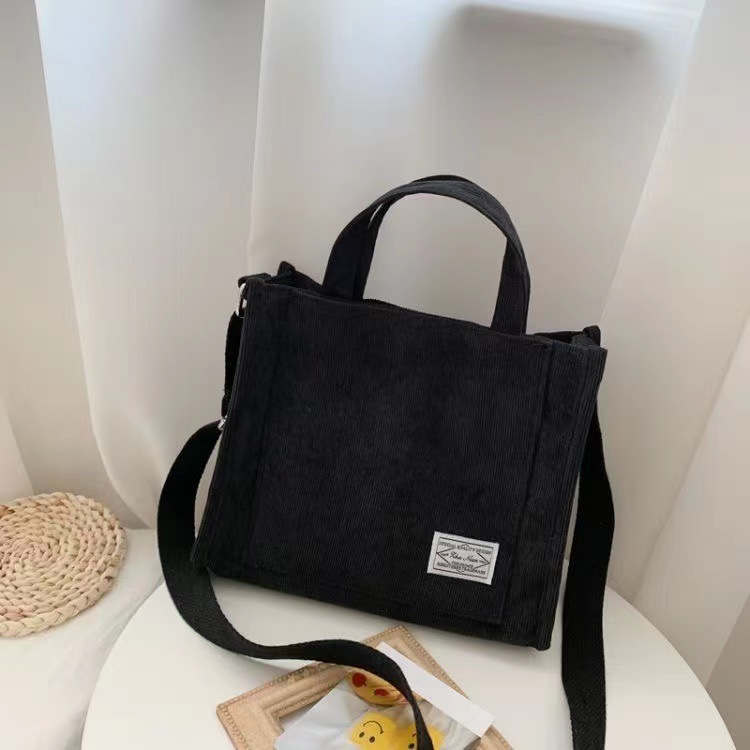 Wholesale Women's Bags Corduroy 2023 New Small Square Bag South Korea Ins Bag Trendy Hand-Carrying Bag Shoulder Bag Cross-Border