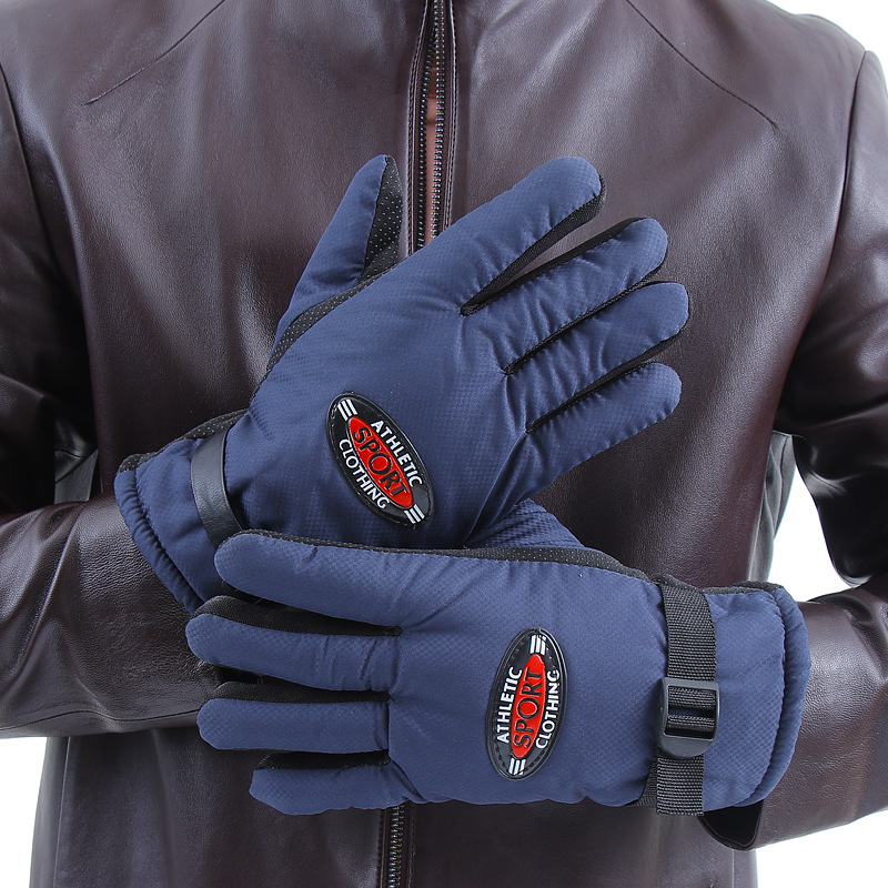 Outdoor Thick Warm Gloves Men's Winter Fleece-lined Adult Wind-Proof and Cold Protection Outdoor Cycling Fashion Gloves Wholesale