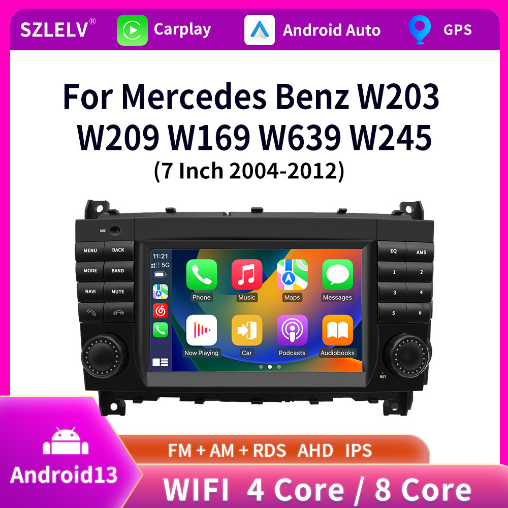 适用奔驰W203B200B150B170A160A180车载安卓导航一体机汽车收音机