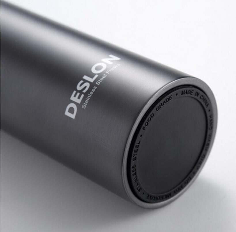 德世朗不锈钢双层保温杯男女真空水杯泡茶商务办公水杯 460ml