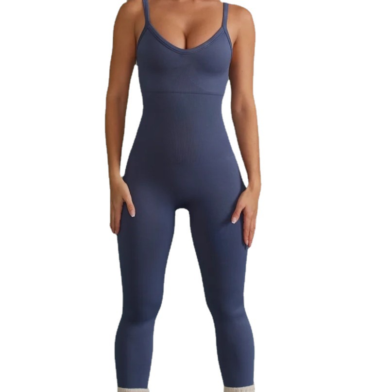 European and American New Quick-Drying Sports Seamless Yoga Bodysuit One-Piece European and American Tight One-Piece Fitness Yoga Wear Women