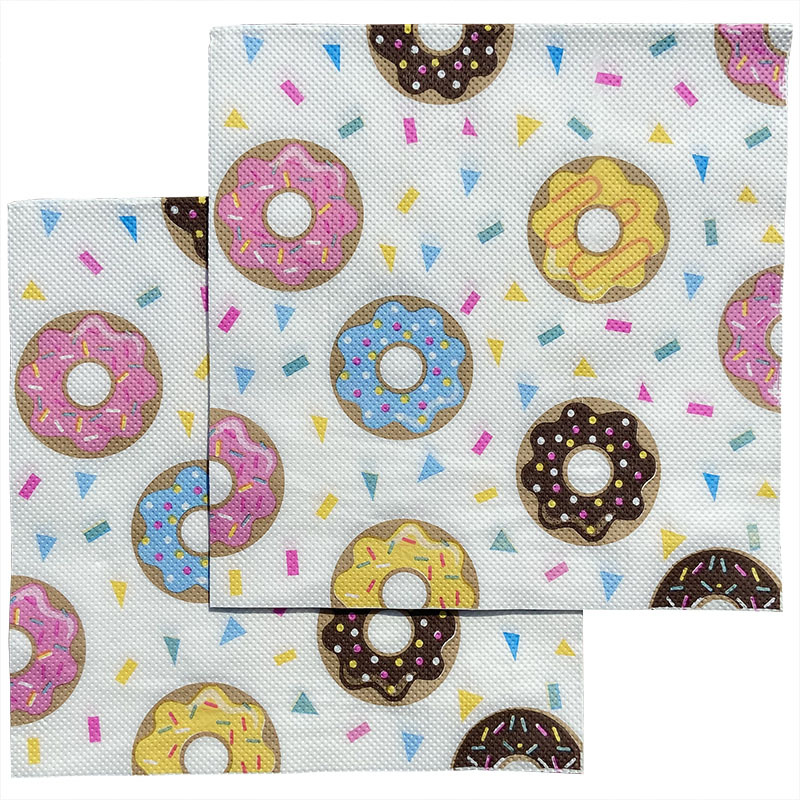印花餐巾纸彩色创意甜甜圈可爱舒适柔软耐用儿童环保一次性方纸巾