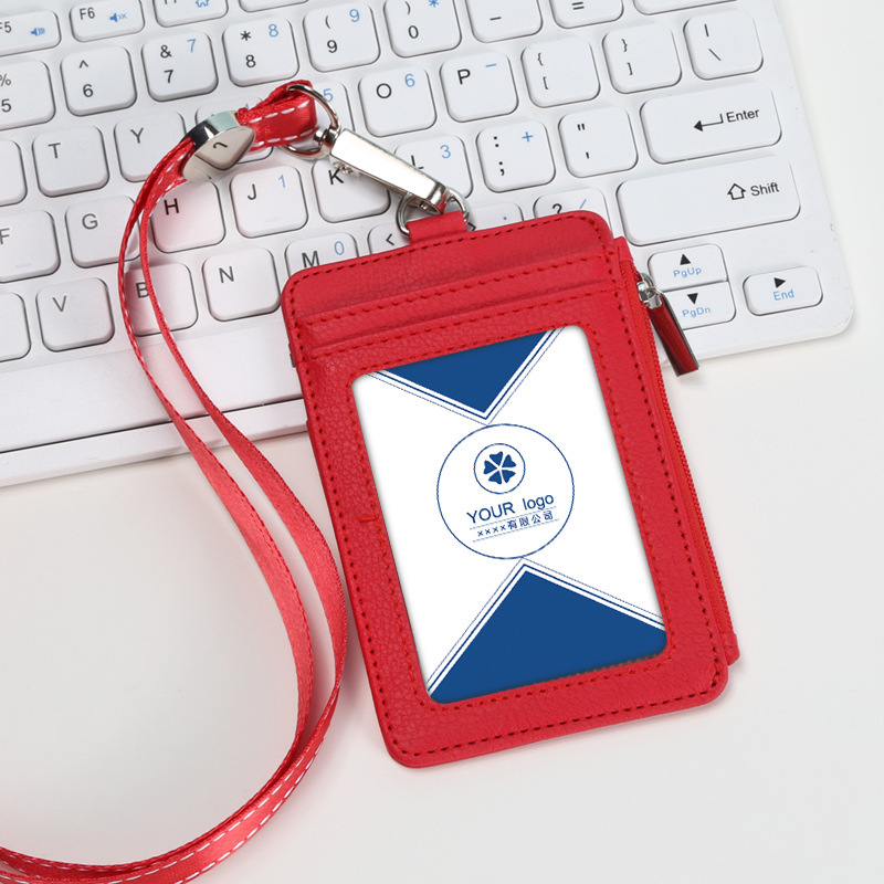 皮卡套工作证卡套拉链款卡包厂牌胸卡工作牌吊绳公交挂绳现货批发
