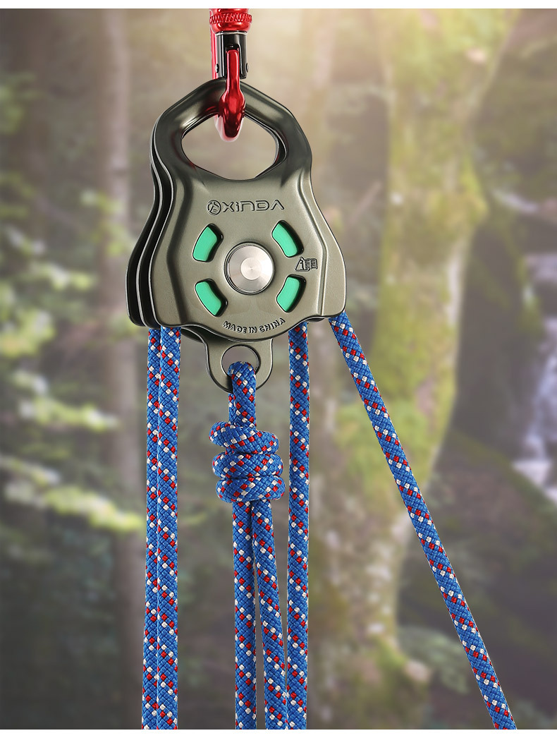 欣达华系大拉力加强型双滑轮索道滑索攀岩横渡应急救援侧板滑轮