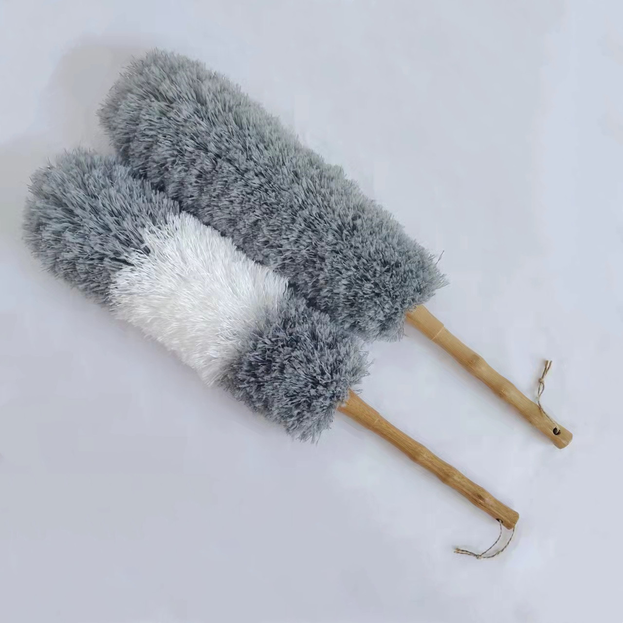 Solid Wood Handle Dust Remove Brush Dust Sweeping Fiber Duster Imitation Feather Duster Duster Household Lint-Free Cleaning Ash Removal Cleaning 0766