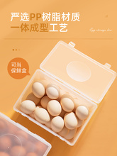KE3C鸡蛋收纳盒冰箱用侧门放鸡蛋盒透明塑料保鲜盒挂面翻转蛋架鸡