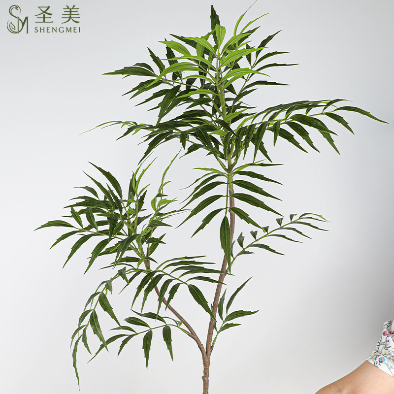 仿真3D黄天竺绿色假花婚庆仿真花材婚礼堂装饰吊顶绿植系列