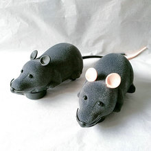 二通遥控仿真老鼠动物植绒老鼠逗电动恶搞整蛊动物模型猫玩具用品