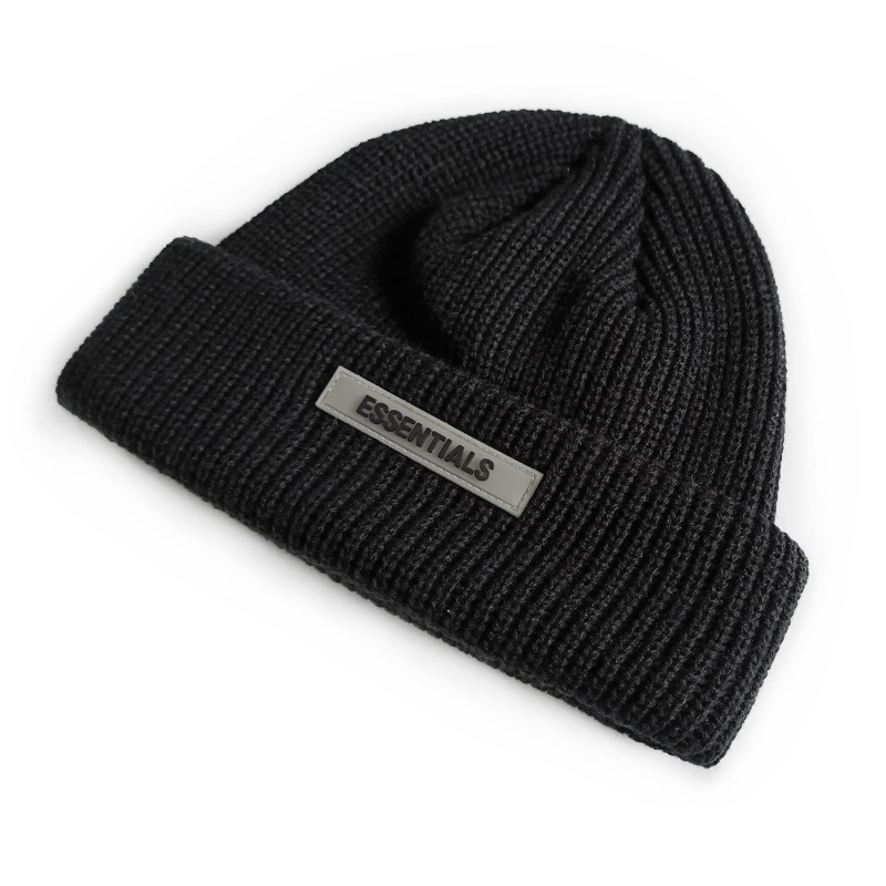 Chengwen Children's Korean-Style Fashion Knitted Hat Pullover Letter Logo Thin Needle Dome Casual Simple Monochrome Wool Hat