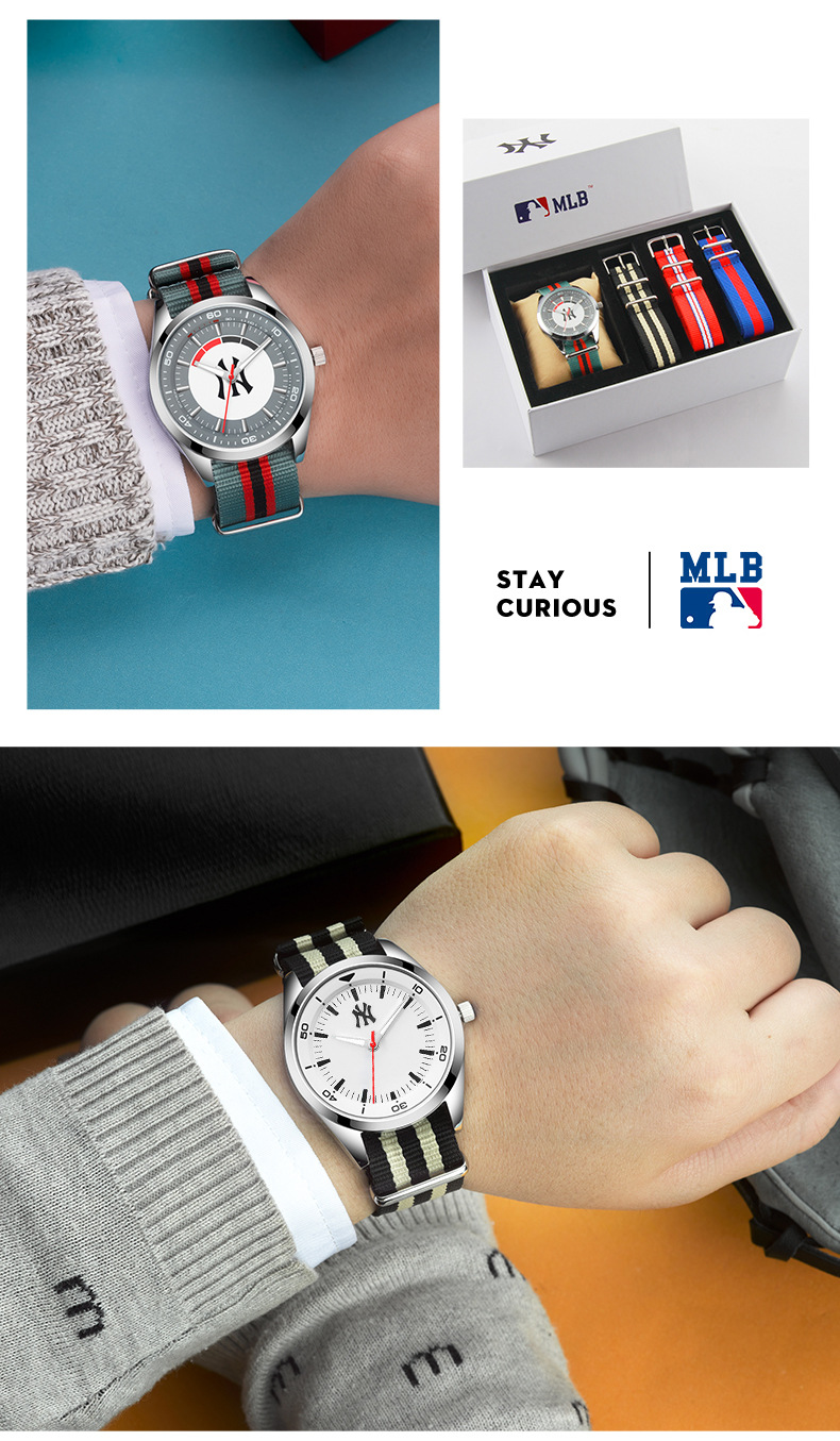 mlb美职棒手表男女学生潮流简约气质中性一表多带tp001 tp002