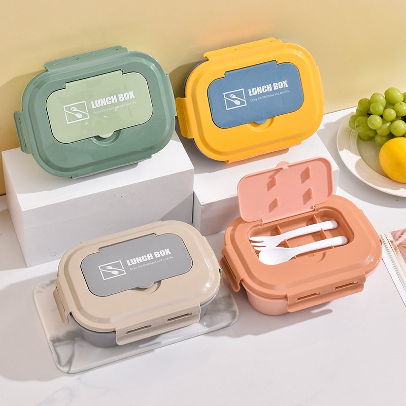 hot selling lunch box sealed leak-proof microwave oven heating office worker color good-looking lunch box student lunch box