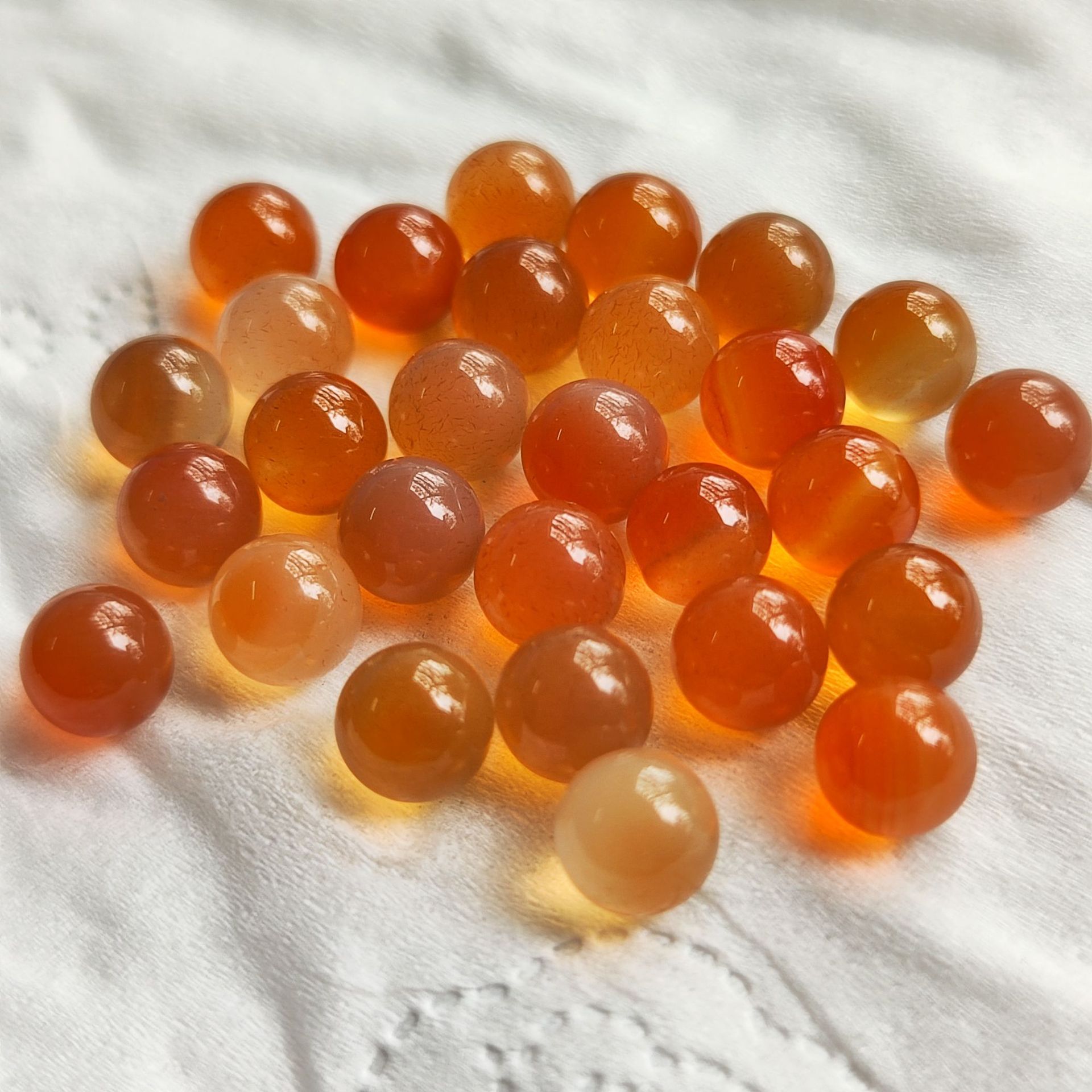 天然红玛瑙6mm无孔玛瑙圆珠批发 马料冰红玛瑙珠 工艺品镶嵌裸石