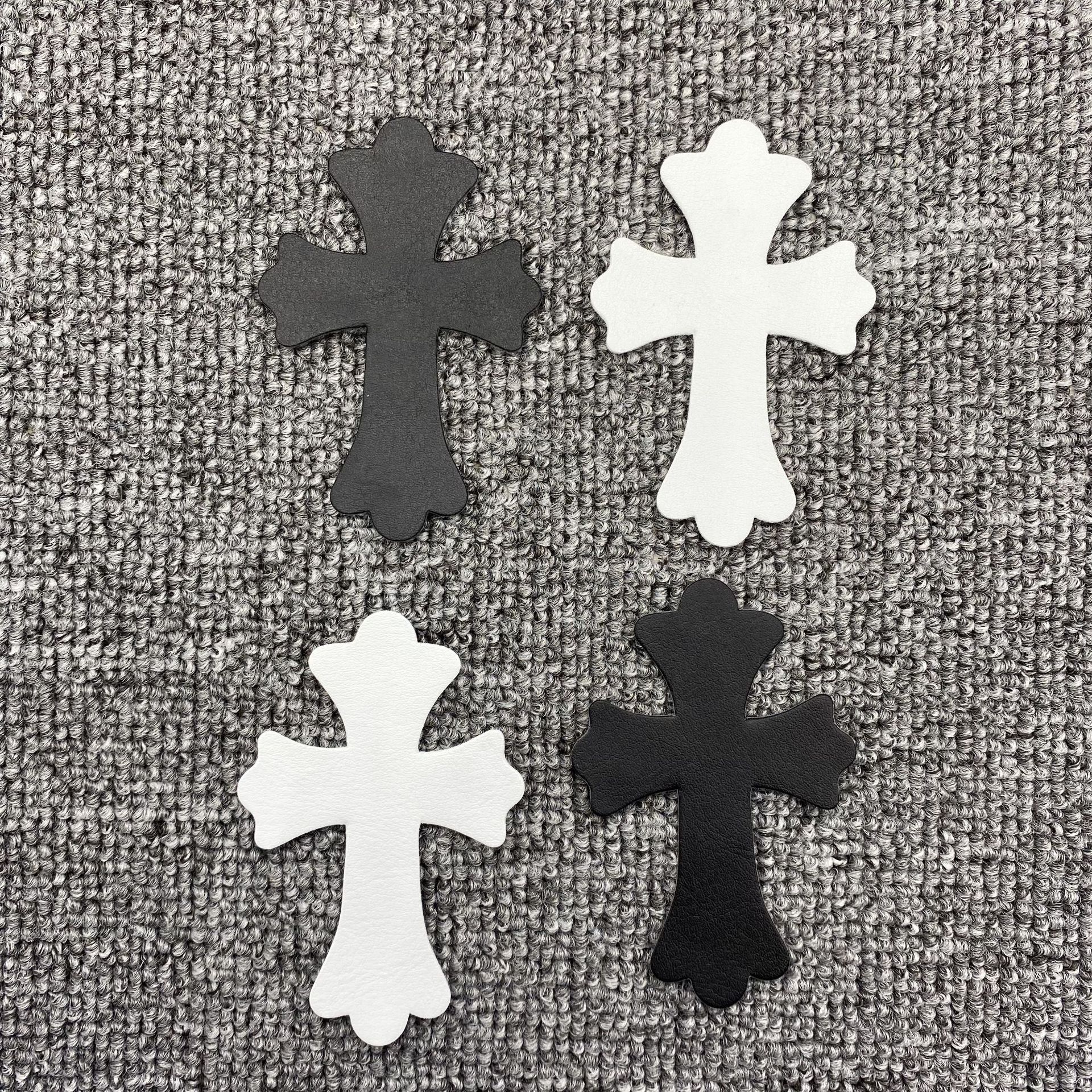 十字架皮标 仿皮贴标衣服 鞋 包包 帽子 十字架辅料 克罗心真皮