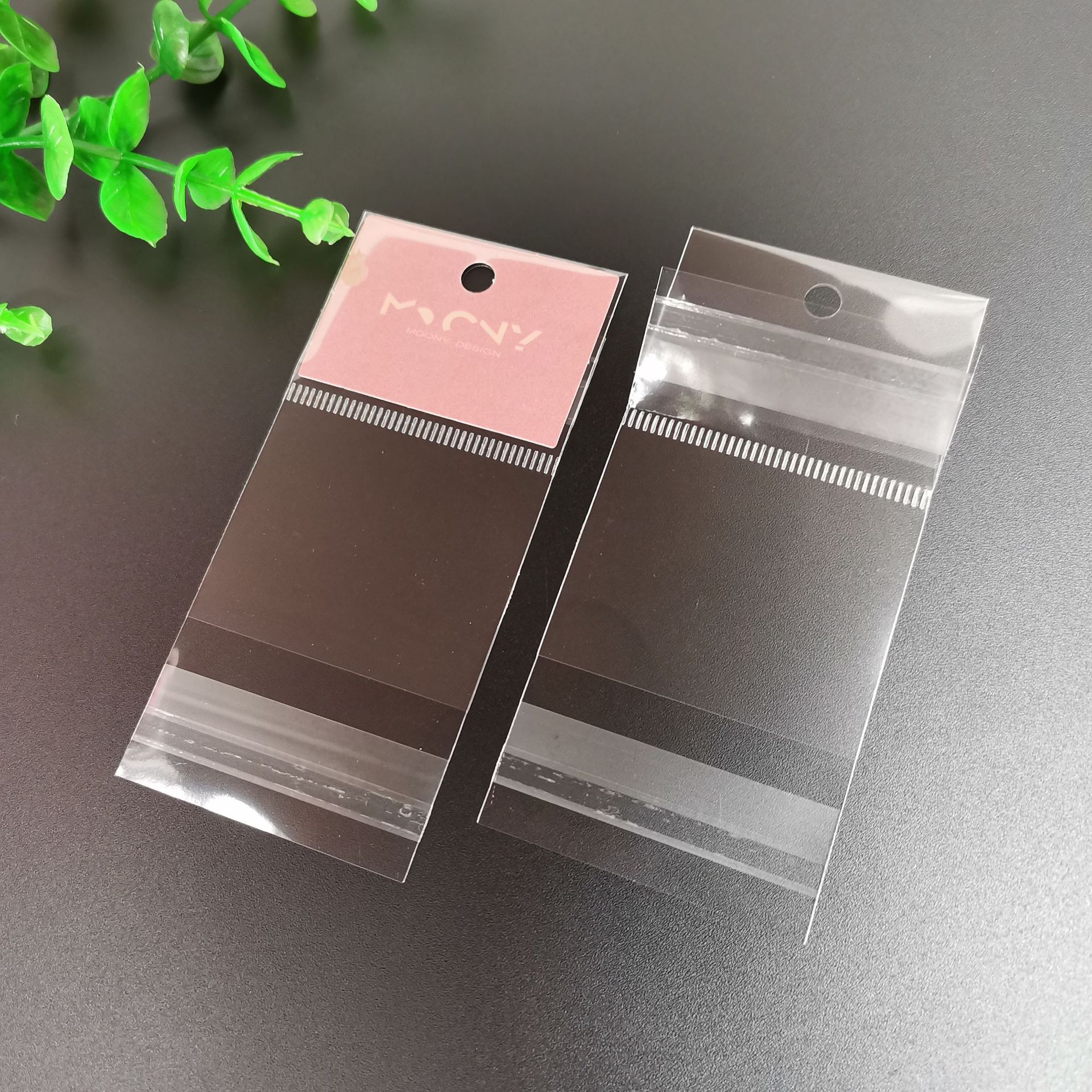 定制透明包彩色纸卡卡头袋现货精美白色珠光膜飞机孔opp挂孔袋子