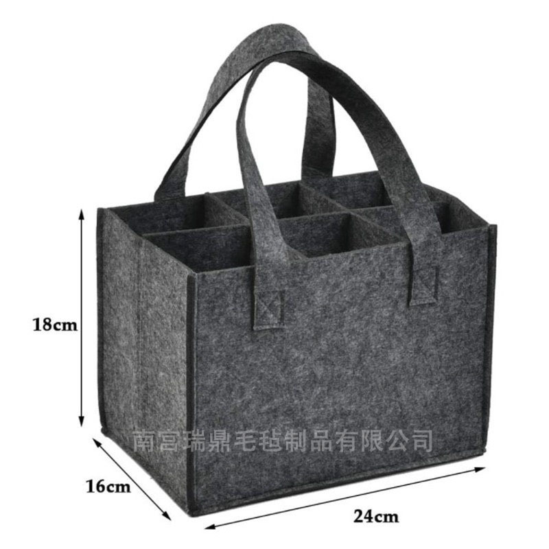 Amazon Cross-Border New Arrival Portable Felt Red Wine Bag Wine Gift Bag Felt Red Wine Bag Factory Direct Supply