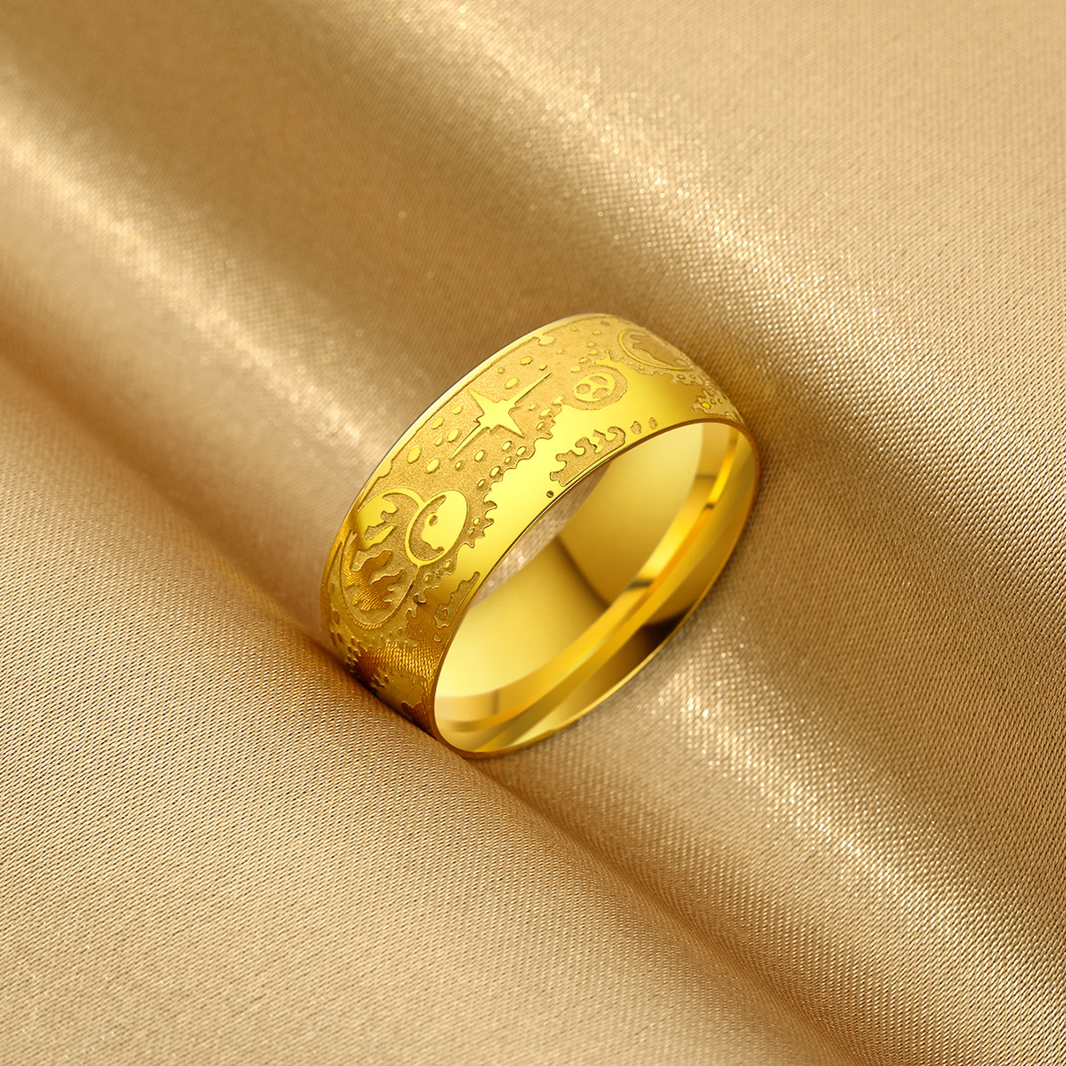 不锈钢微小空间的行星戒指为妇女 男子声明珠宝波西米亚银婚戒指