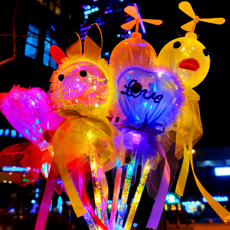 新款发光弹力球仙女棒 彩色闪光玩具 夜市摆地摊星空棒玩具批发